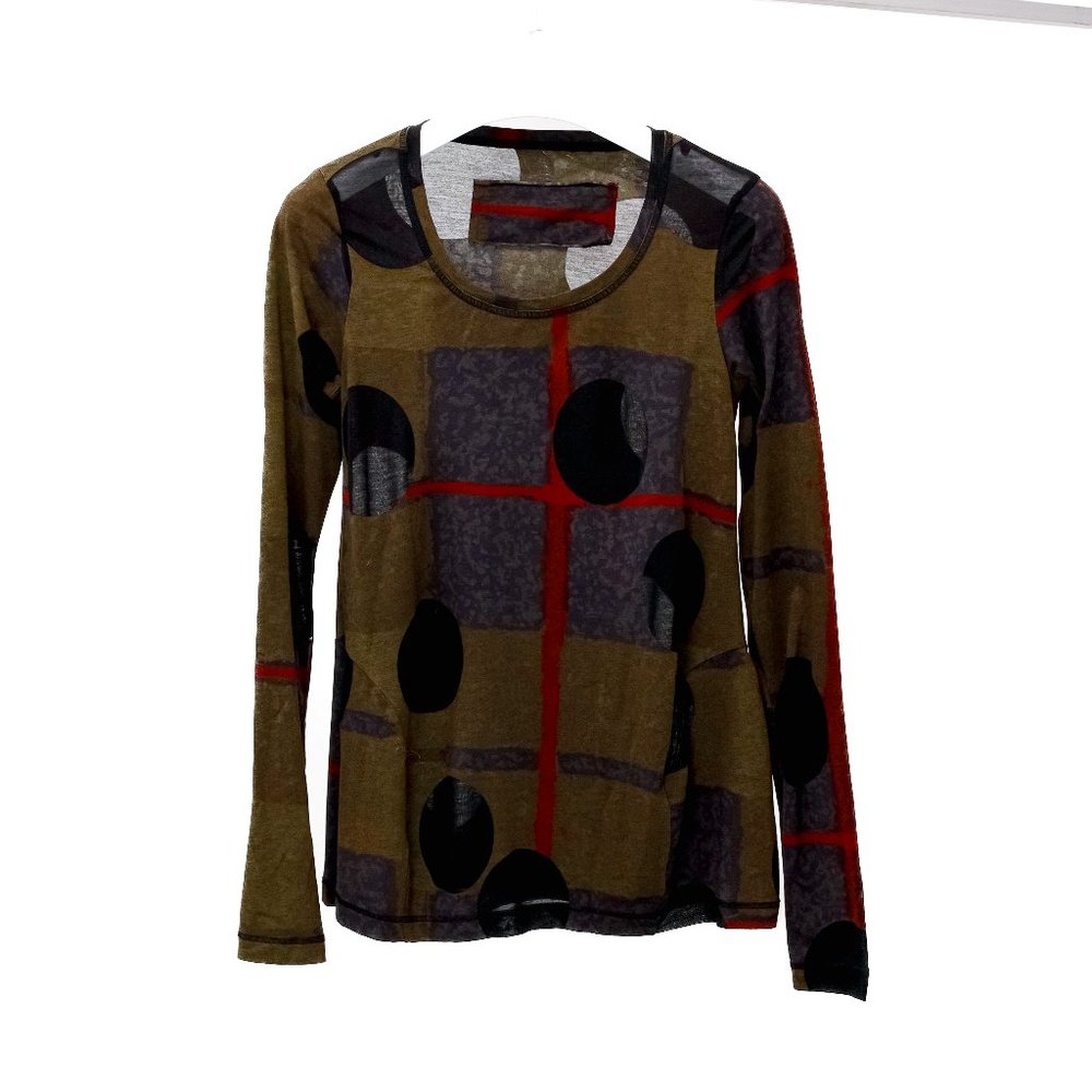 Rundholz Long Sleeve Sheer Polka Dot Top